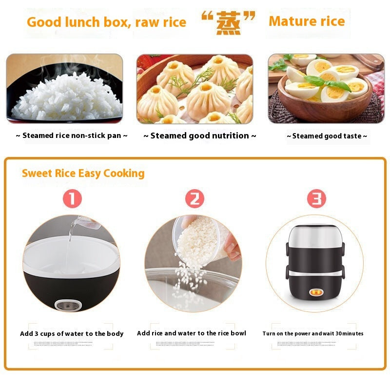 Multifunctional Electric Heating Lunch Box Portable Mini Rice Cookers