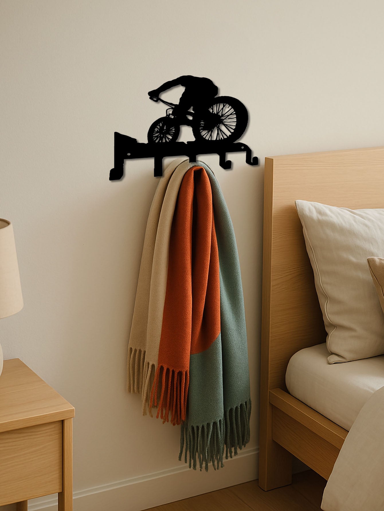 Metal Wall Art W Coat Hook - Functional Decor For Living Room Bedroom