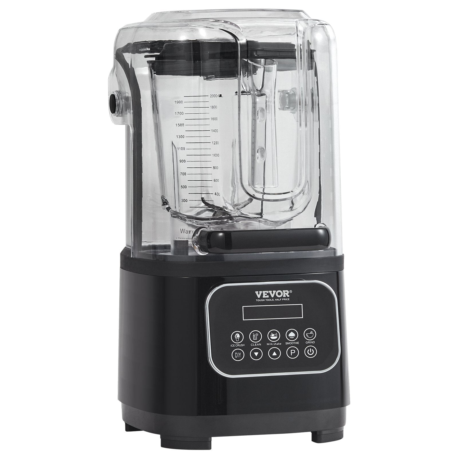 VEVOR Blender With Shield, Blender Combo, Stainless Steel