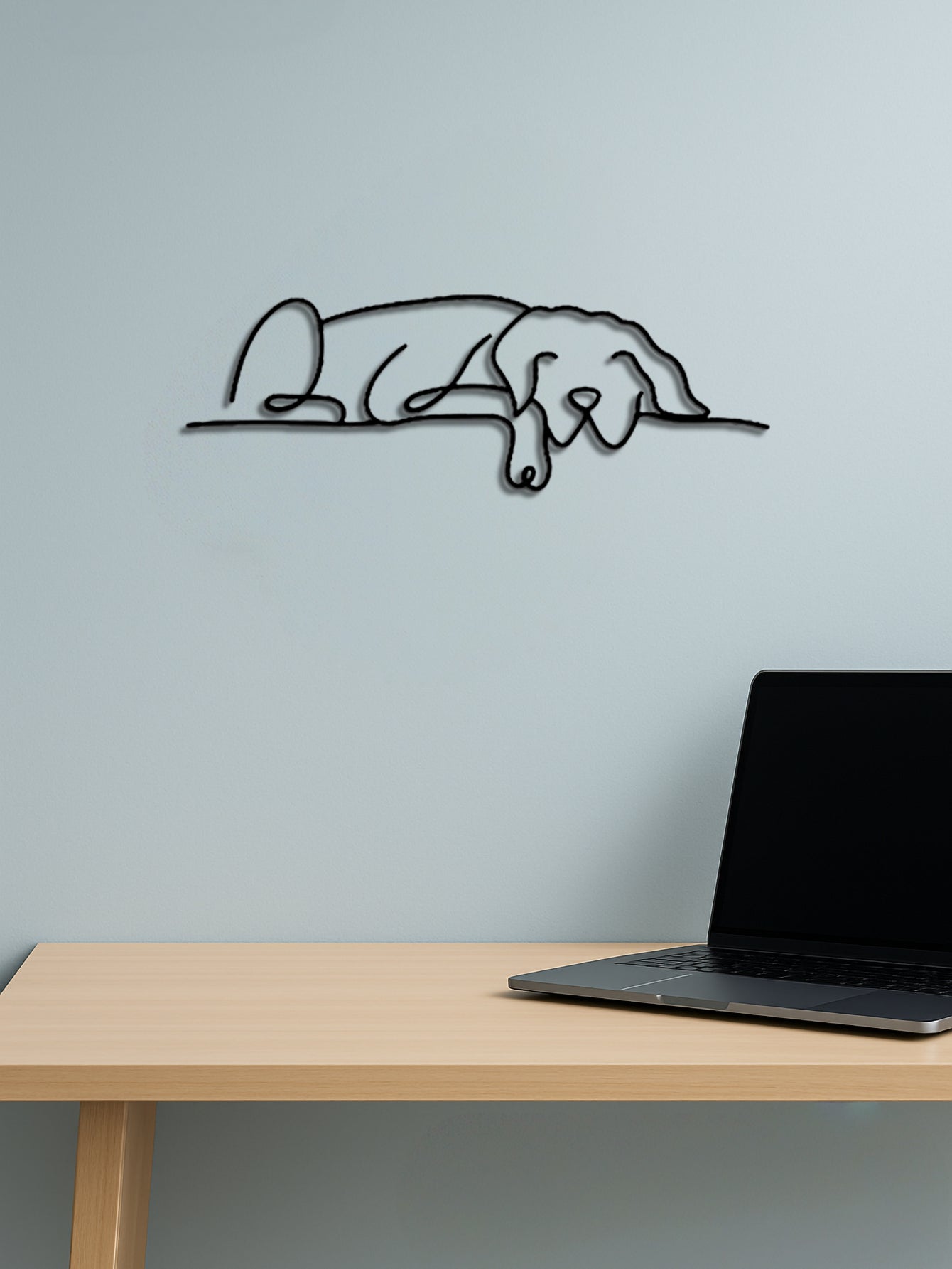 1PC Minimalist Metal Dog Wall Art, Gothic & Boho Decor For Living Room