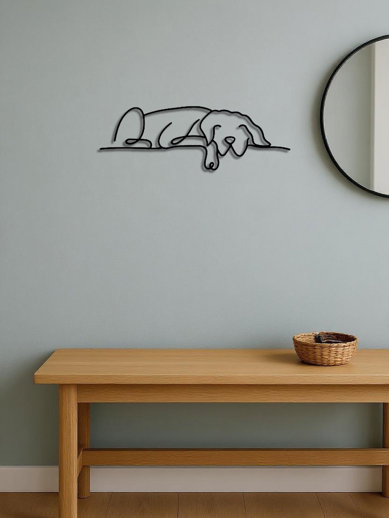 1PC Minimalist Metal Dog Wall Art, Gothic & Boho Decor For Living Room