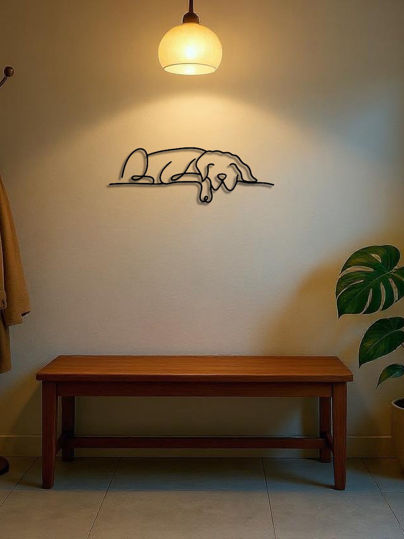 1PC Minimalist Metal Dog Wall Art, Gothic &amp; Boho Decor For Living Room