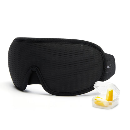 Breathable Eye Shield Travel Break Sleep Men And Women Universal with yellow earplugs in storage case.