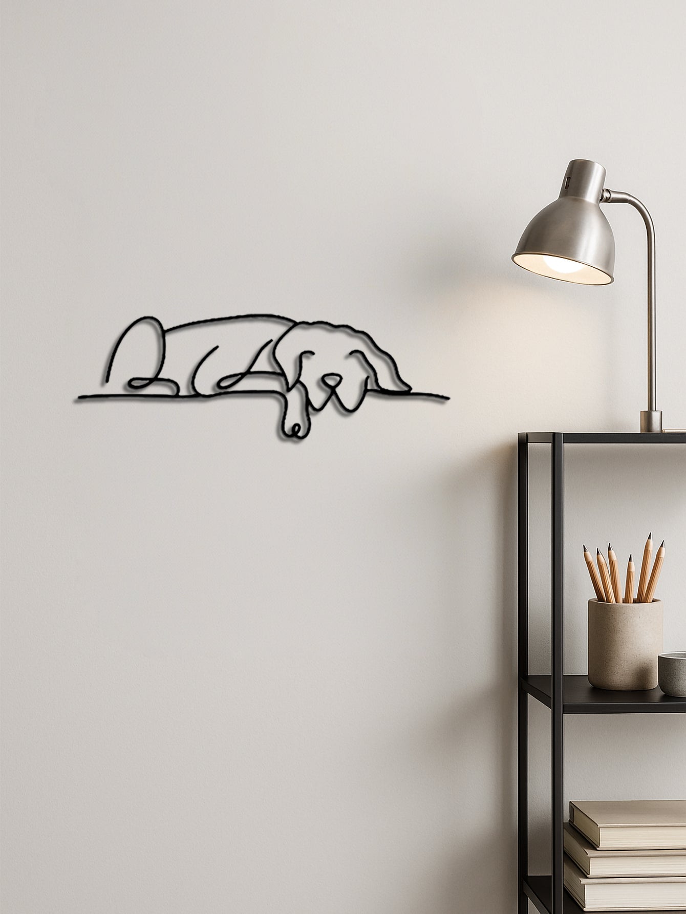 1PC Minimalist Metal Dog Wall Art, Gothic &amp; Boho Decor For Living Room