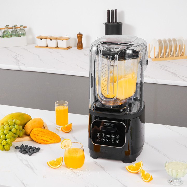 VEVOR  Blender With Shield, Blender Combo, Stainless Steel