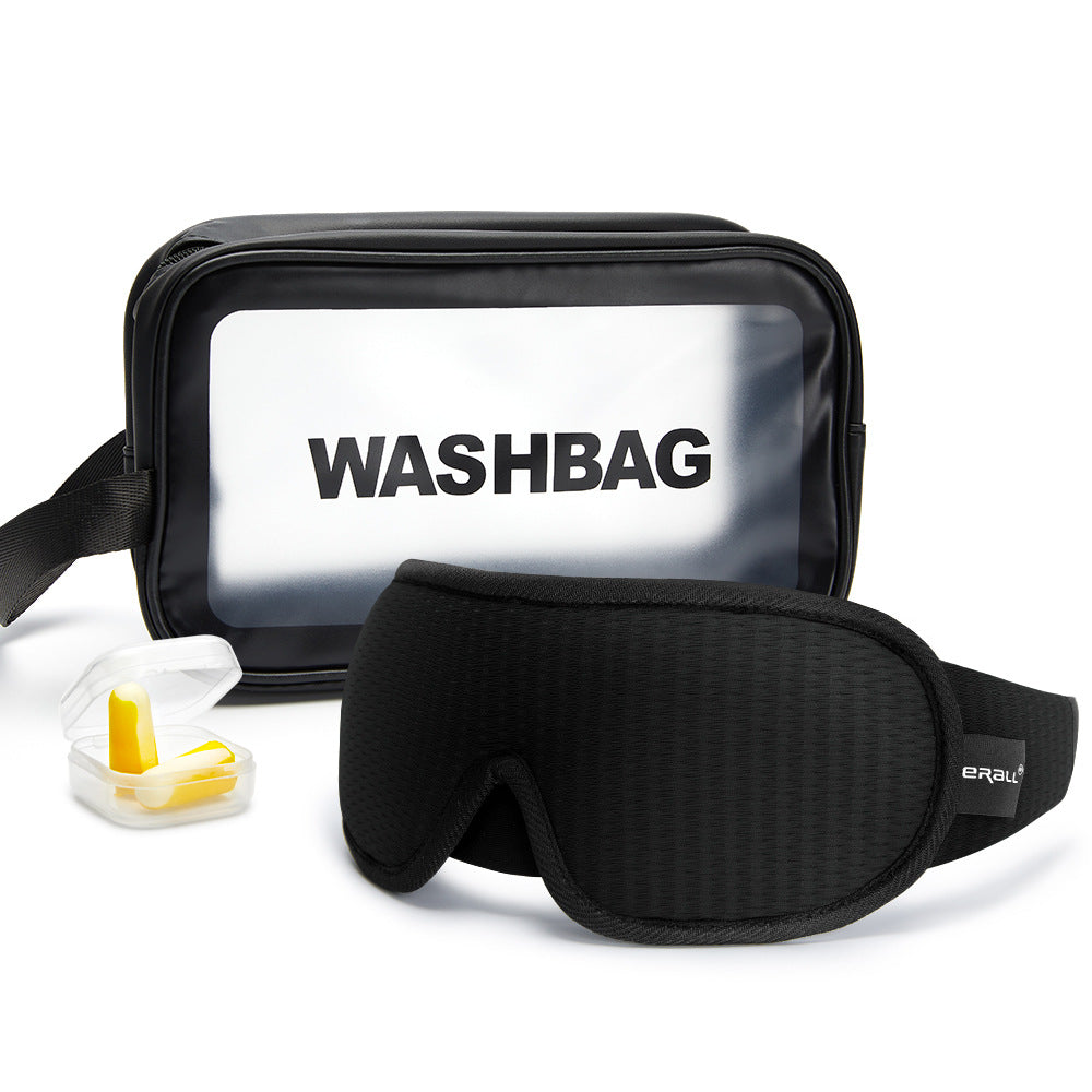 Breathable Eye Shield Travel Break Sleep Men And Women Universal with washbag and yellow earplugs