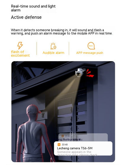 5 Million Clear Outdoor Surveillance Cameras with real-time alarm features and notification system for security monitoring.